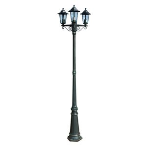 vidaXL Gartenlaterne 3-flammig 215 cm Dunkelgr&uuml;n/Schwarz Aluminium