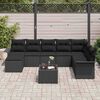 vidaXL Garten-Sofa-Set mit Kissen mit Speicher 9 pcs Beige Poly Rattan
