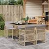 vidaXL 5-tlg. Garten-Essgruppe mit Kissen Beige Poly Rattan