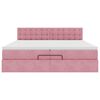 vidaXL Ottoman-Bett mit Matratzen & LEDs Rosa 200x200 cm Samt