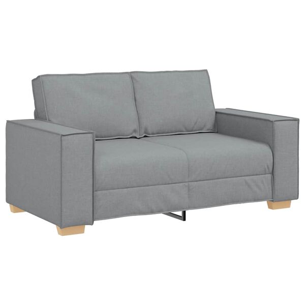 vidaXL 2-Sitzer Sofa Hellgrau 120 cm Stoff