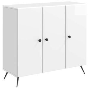 vidaXL Sideboard Hochglanz Wei&szlig; 89 x 34,5 x 80 cm Holzwerkstoff
