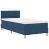 vidaXL LED Boxspringbett mit Matratze mit LED Blau 100 x 200 cm Stoff