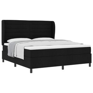 vidaXL Boxspringbett mit Matratze Schwarz 180 x 200 cm Stoff