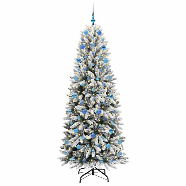 vidaXL K&uuml;nstlicher Weihnachtsbaum mit 300 LEDs mit St&auml;nder Wei&szlig; 210 cm