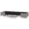 vidaXL 8-tlg. Garten-Lounge-Set mit Kissen Poly Rattan Dunkelgrau