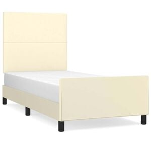 vidaXL Bettgestell mit Kopfteil Creme 80x200 cm Kunstleder