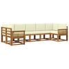 vidaXL Outdoor-Sofagarnitur 7 stk. Natur und Creme