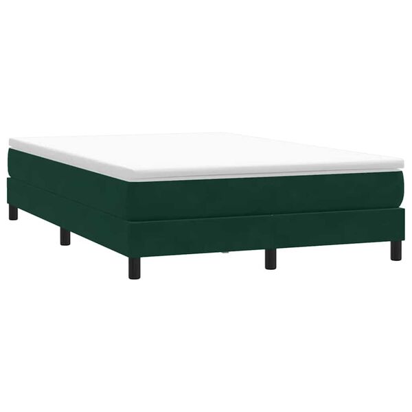 vidaXL Boxspringbett ohne Matratze Dunkelgr&uuml;n 140x210 cm Samt