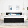 vidaXL Boxspringbett mit Matratze Schwarz 200 x 180 cm Polyester