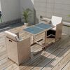 vidaXL 3-tlg. Bistro-Set mit Auflagen Poly Rattan Beige
