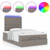 vidaXL Ottoman-Bett mit Matratze & LEDs Taupe 120x200 cm Stoff