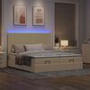 vidaXL Ottoman-Bett mit Matratzen & LEDs Creme 160x200 cm Stoff