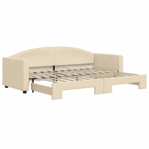 vidaXL Tagesbett Ausziehbar Creme 80x200 cm Stoff