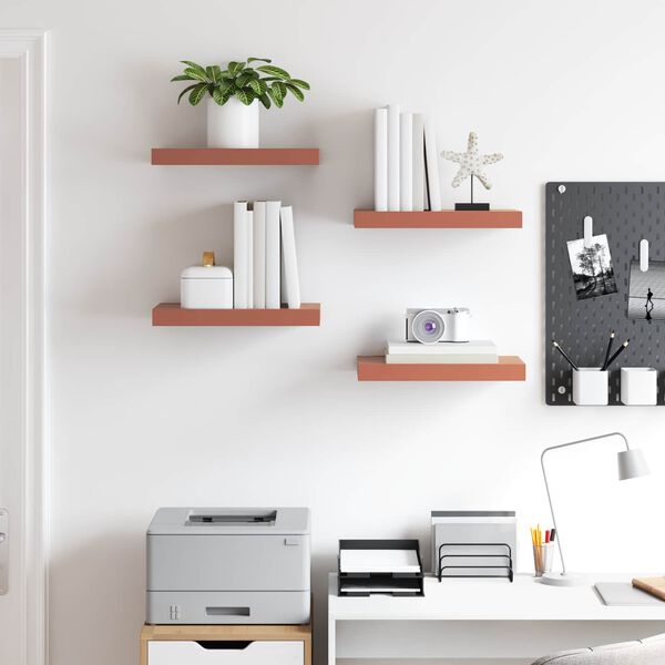 vidaXL Wandregal Wandmontiert 4 pcs Rot 40 x 23,5 x 4 cm Holzwerkstoff