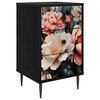vidaXL Nachttisch BORNE Schwarz Eichen-Optik 36 x 33 x 61 cm