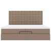 vidaXL Ottoman-Bett mit Matratzen LEDs Cappuccino 200x200cm Kunstleder