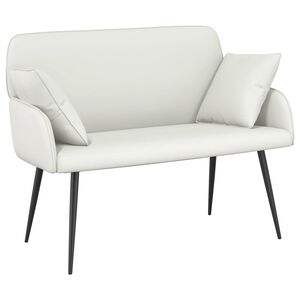 vidaXL 2-Sitzer-Sofa mit Metallbeinen 2-Sitzer Wei&szlig; Kunstleder