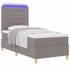vidaXL LED Boxspringbett mit Matratze Taupe 100 x 200 cm Stoff