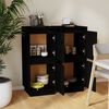 vidaXL Sideboards 2 Stk. Schwarz 31,5x34x75 cm Massivholz Kiefer