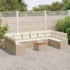 vidaXL Gartensofa-set mit Kissen 11 pcs Beige Poly-Rattan