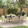 vidaXL Garten Essgruppe mit Kissen 7 pcs Beige Poly-Rattan