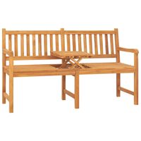 vidaXL Gartenbank 3-Sitzer mit Tisch 150 cm Massivholz Teak