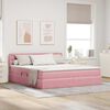vidaXL Bett mit Stauraum und LED mit Matratze Rosa 180 x 200 cm Samt