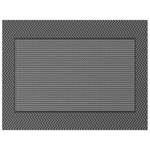 vidaXL Outdoor-Teppich Chevron ARAKIL Schwarz und Grau 400 x 300 cm