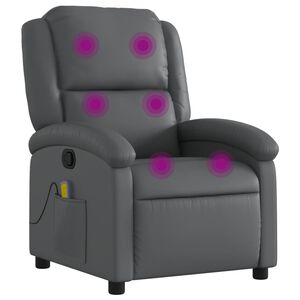 vidaXL Massagesessel Relaxsessel Grau Kunstleder