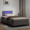 vidaXL Boxspringbett mit Matratze Grau 120 x 190 cm Kunstleder
