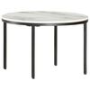 vidaXL Couchtisch Wei&szlig; und Schwarz &Oslash;65 cm Echter Marmor