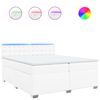 vidaXL Boxspringbett mit Matratze Wei&szlig; 200x200 cm Kunstleder