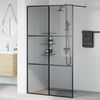 vidaXL Walk-in Duschwand Schwarz 115 x 195 cm Geh&auml;rtetes Glas