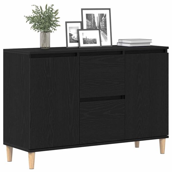 vidaXL Sideboard mit Schubladen Schwarz 102 x 35 x 60 cm Holzwerkstoff