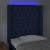 vidaXL LED Kopfteil Blau 83x16x118/128 cm Stoff
