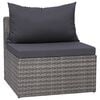 vidaXL 8-tlg. Garten-Lounge-Set mit Kissen Poly Rattan Grau