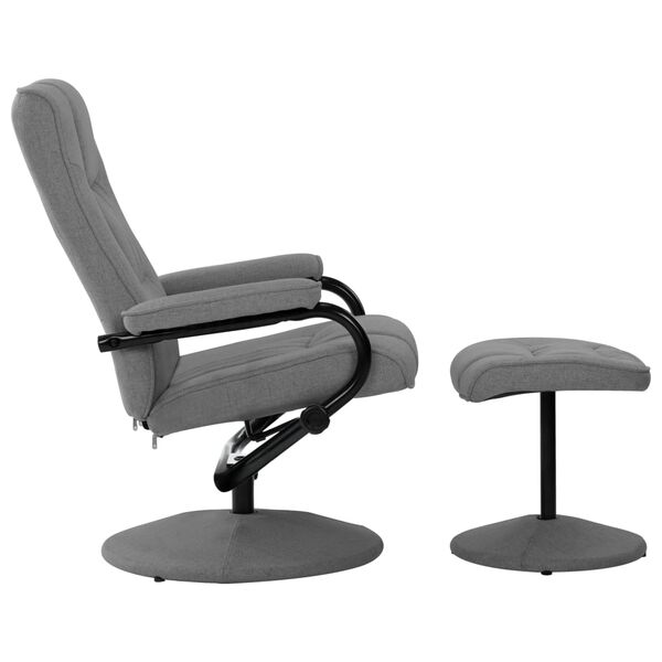 vidaXL Relaxsessel mit Fußhocker Hellgrau Stoff