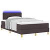 vidaXL LED Boxspringbett mit Matratze Dunkelbraun 120 x 200 cm Stoff