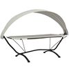 vidaXL Outdoor-Loungebett mit Dach Creme Stahl und Oxford-Stoff