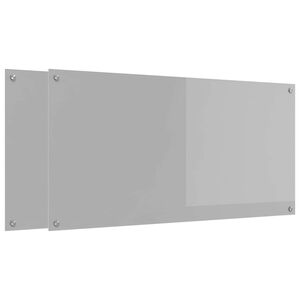 vidaXL K&uuml;chenr&uuml;ckwand 2 pcs Hellgrau 120 x 60 cm Geh&auml;rtetes Glas