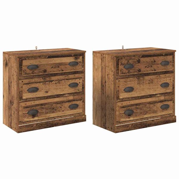 vidaXL Sideboards 2 pcs Altholz 70 x 35,5 x 67,5 cm Holzwerkstoff