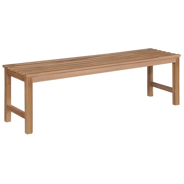 vidaXL Gartenbank mit Cremewei&szlig;er Auflage 150 cm Massivholz Teak