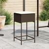 vidaXL Garten-Barhocker mit Kissen 2 Stk. Braun Poly Rattan