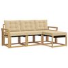 vidaXL Outdoor-Sofagarnitur mit Kissen 4 pcs Wei&szlig; und Beige