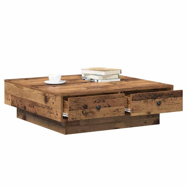 vidaXL Couchtisch Altholz 90 x 90 x 28 cm Holzwerkstoff