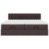 vidaXL Ottoman-Bett mit Matratzen & LEDs Dunkelbraun 200x200 cm Stoff