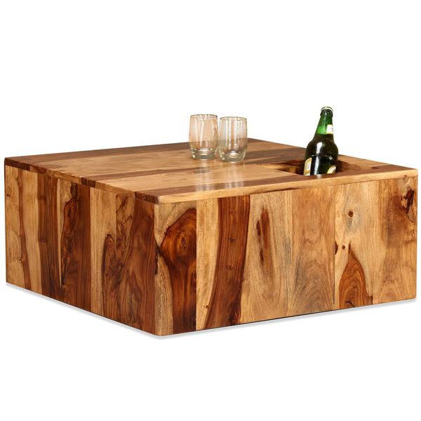 vidaXL Couchtisch Massivholz Akazie 70x70x30 cm