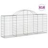 vidaXL Gabionen mit Hochbogen 18 Stk. 200x30x80/100cm Verzinktes Eisen