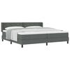 vidaXL Boxspringbett mit Matratze Dunkelgrau 200 x 200 cm Polyester
